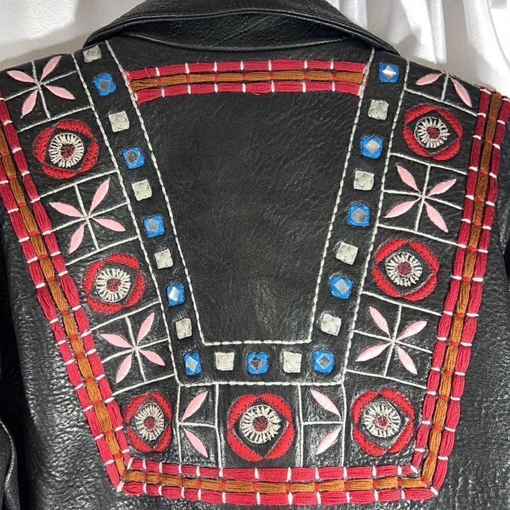 FREE PEOPLE MARI MOTO LEATHER JACKET NEW MEDIUM - Picture 9 of 16